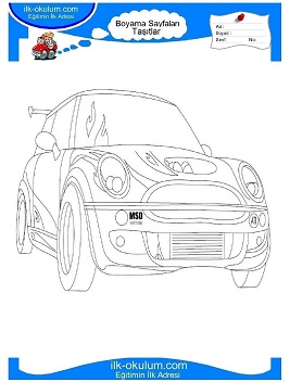 Çocuklar İçin Mini-cooper Boyama Sayfaları 